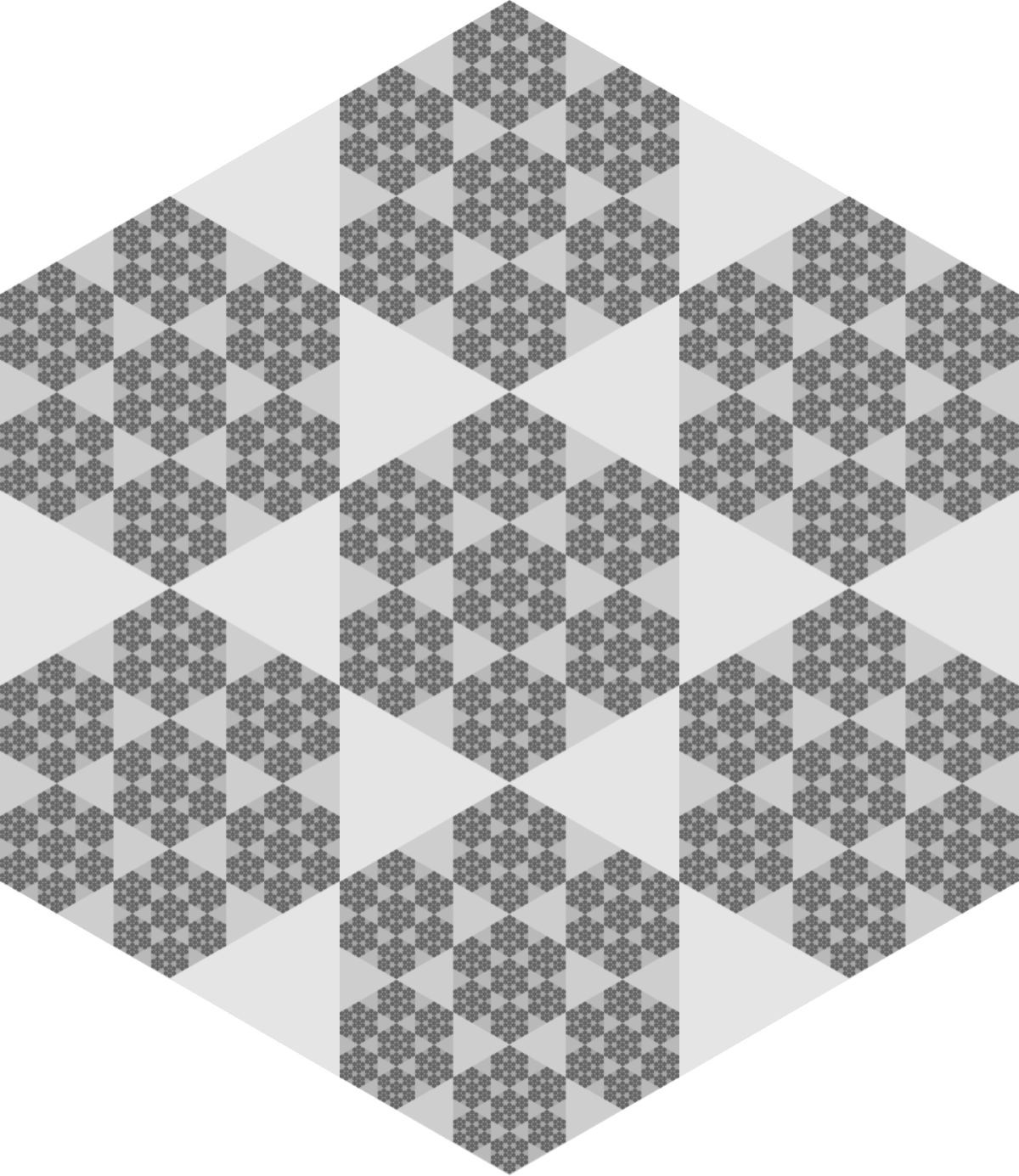 Fractal: Shaded Hexaflake Hexagon