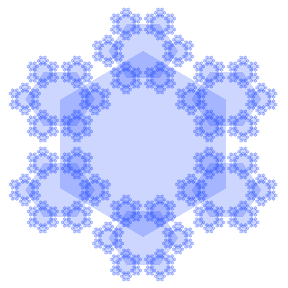 Fractal: Rotated Shaded Sierpinski Hexagon