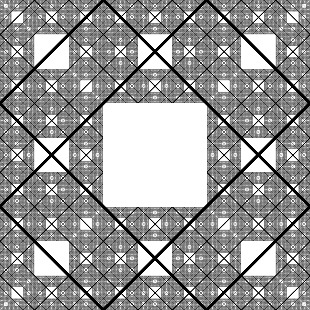 Fractal: Sierpiński Carpet with diagonals