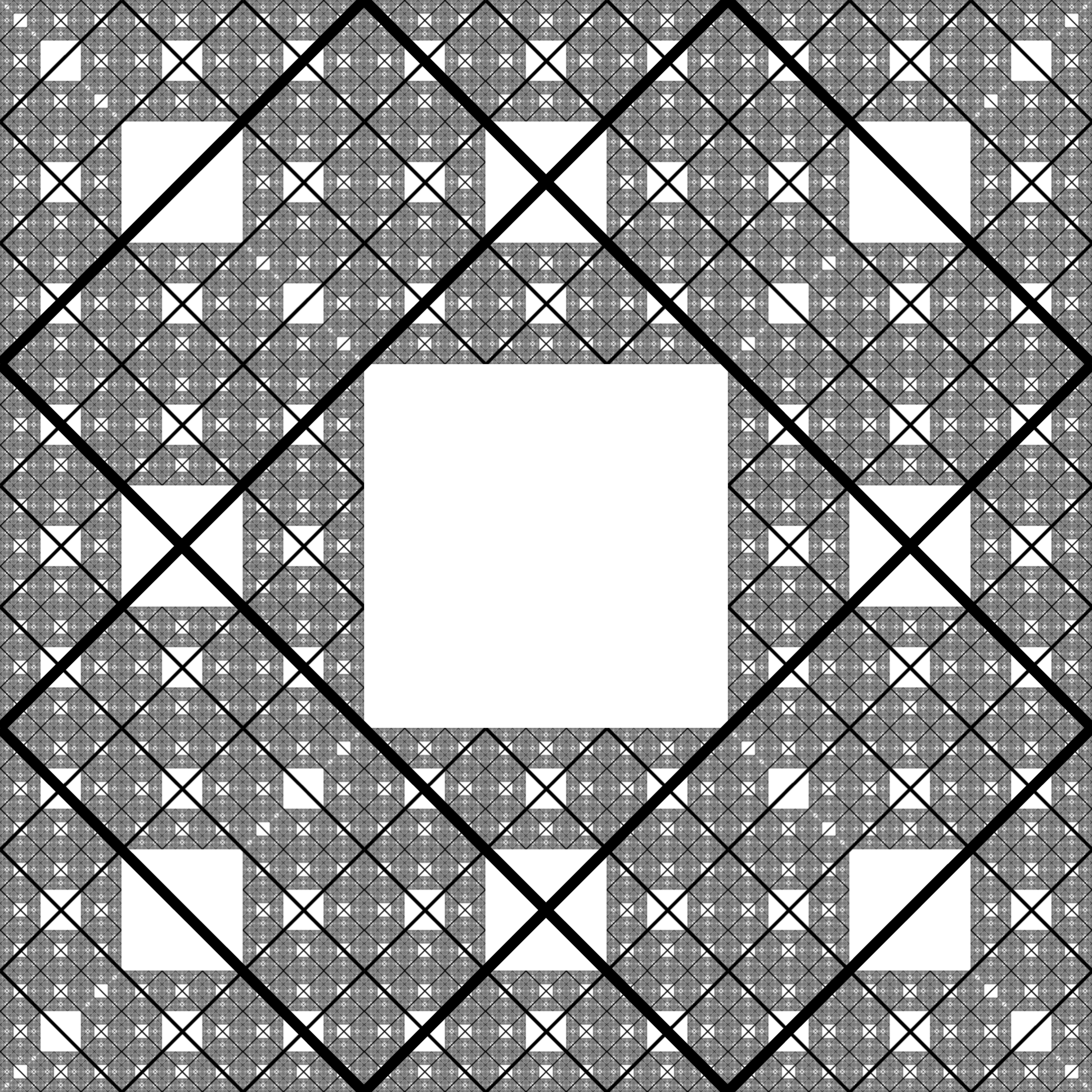 Fractal: Sierpiński Carpet with diagonals