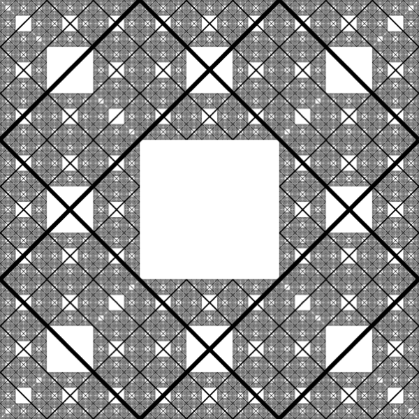 Thumbnail: Sierpiński Carpet with diagonals