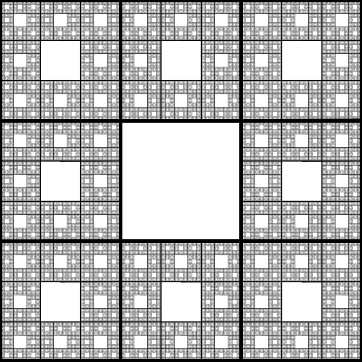 Fractal: Sierpiński Carpet with outline