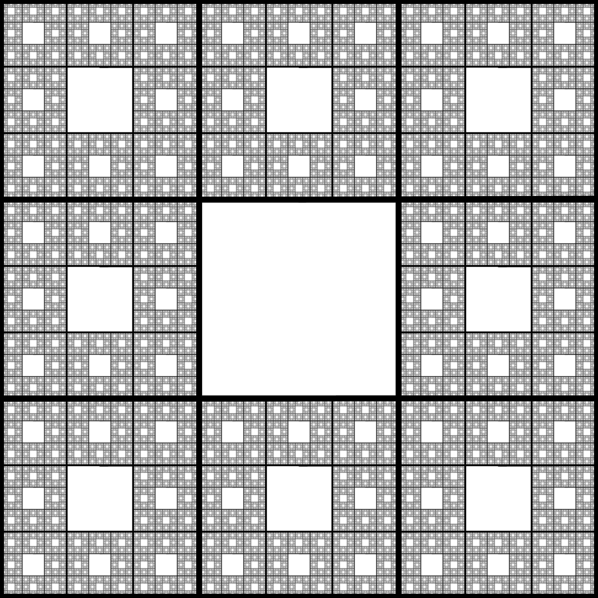 Fractal: Sierpiński Carpet with outline