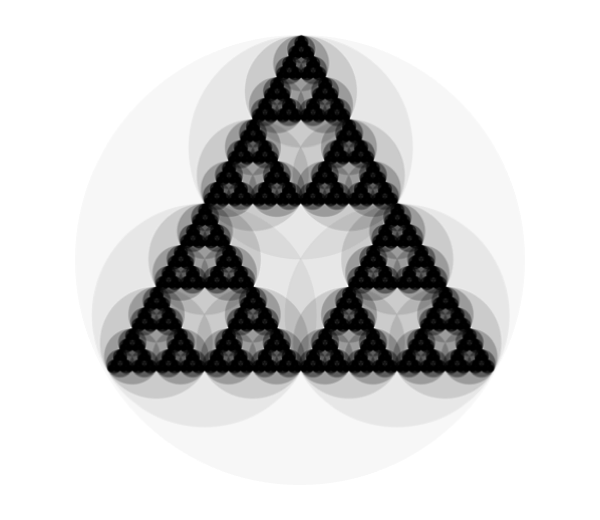 Thumbnail: Sierpiński Triangle made of circles