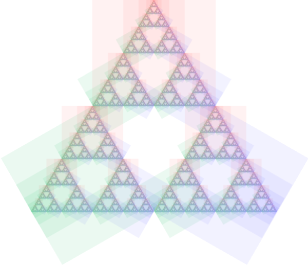 Thumbnail: Sierpiński Triangle with coloured rectangles