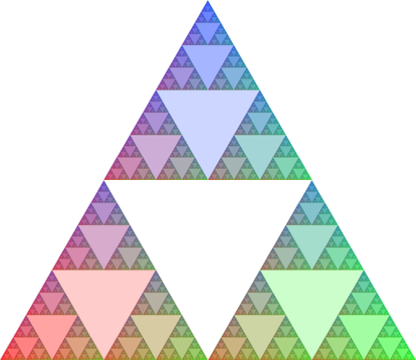 Thumbnail: Colour shaded Sierpiński Triangle